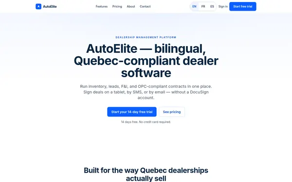 AutoElite home page on a laptop and a phone