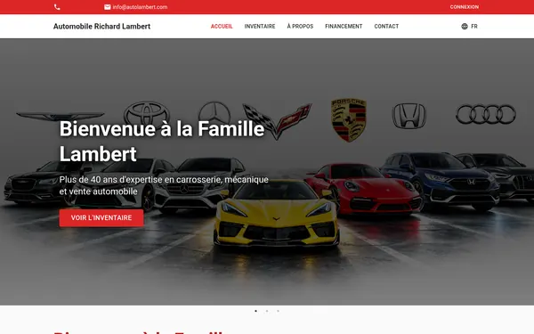 Page d’accueil de Automobile Richard Lambert sur ordinateur et sur cellulaire